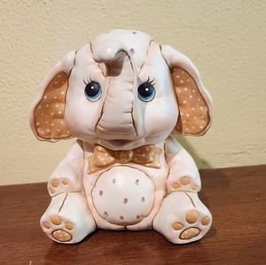 Vintage 1980s Lefton Elephant Coin Bank Ceramic